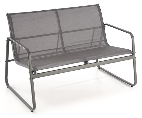 Set gradina CONOR, gri, plasa/sticla/metal, cu masuta, 2 scaune si can