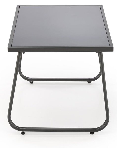 Set gradina CONOR, gri, plasa/sticla/metal, cu masuta, 2 scaune si can