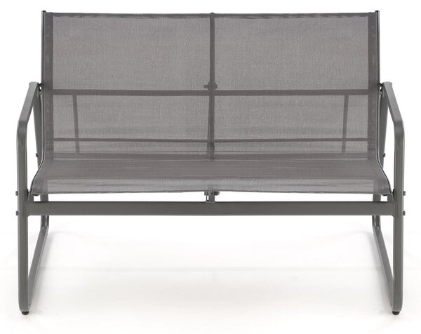 Set gradina CONOR, gri, plasa/sticla/metal, cu masuta, 2 scaune si can