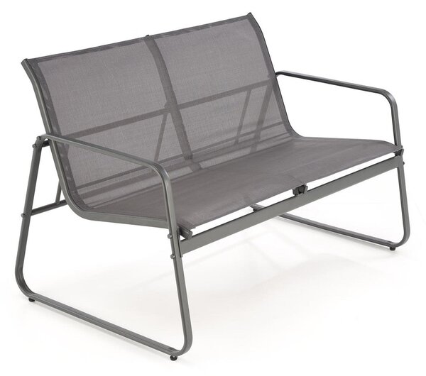 Set gradina CONOR, gri, plasa/sticla/metal, cu masuta, 2 scaune si can