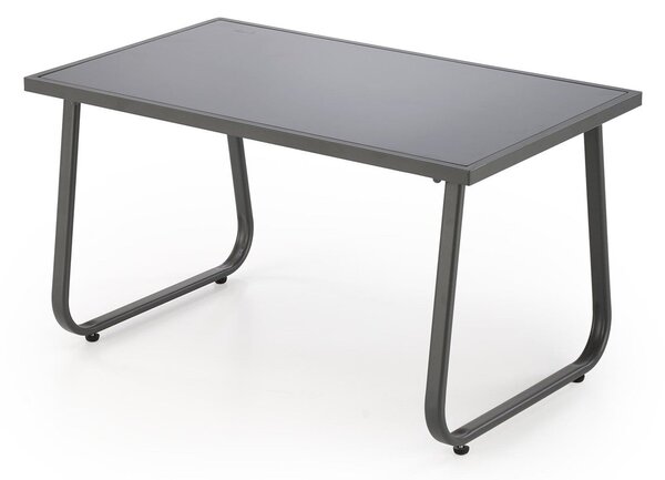 Set gradina CONOR, gri, plasa/sticla/metal, cu masuta, 2 scaune si can