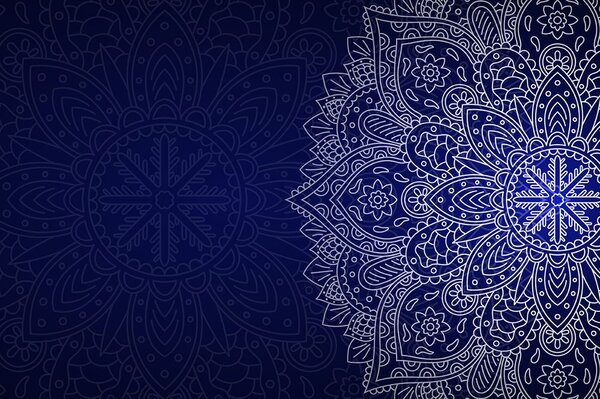 Tapet Mandala albastru închis