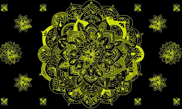 Tapet Mandala galbenă