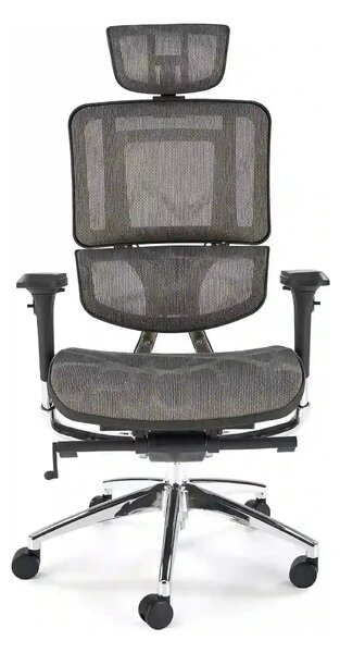 Scaun birou ETHAN, gri, plasa/metal, 72x70x130/139 cm