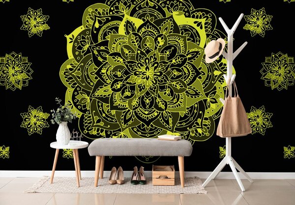 Tapet Mandala galbenă