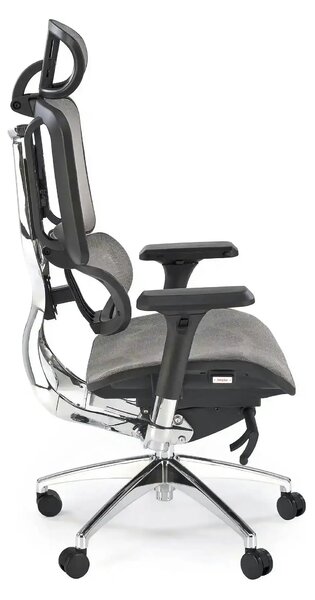 Scaun birou ETHAN, gri, plasa/metal, 72x70x130/139 cm