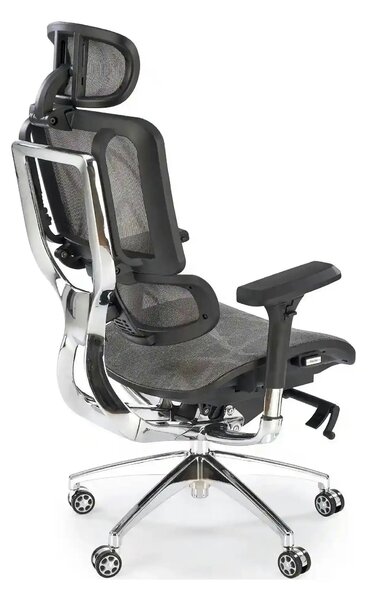 Scaun birou ETHAN, gri, plasa/metal, 72x70x130/139 cm