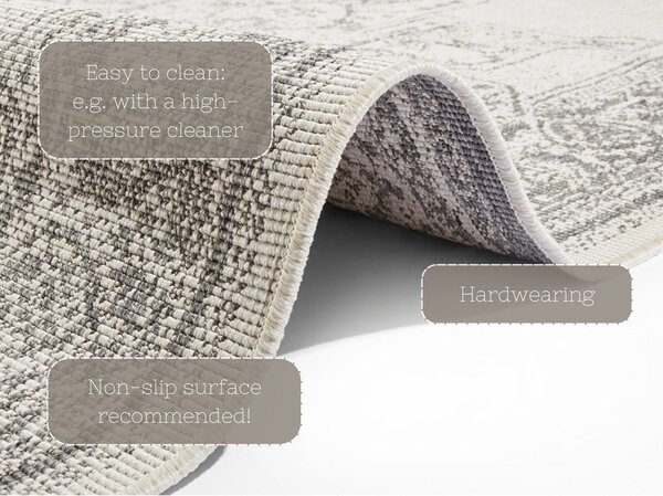 Covor adecvat pentru exterior NORTHRUGS Borbon, 120 x 170 cm, gri-crem