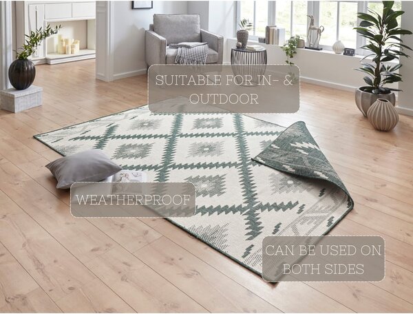 Covor adecvat pentru exterior NORTHRUGS Twin, 150 x 80 cm, verde-crem