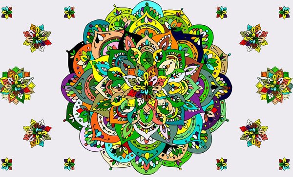 Tapet Mandala verde