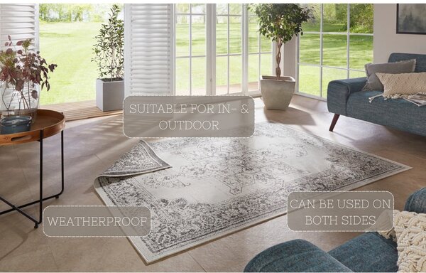 Covor adecvat pentru exterior NORTHRUGS Borbon, 120 x 170 cm, gri-crem
