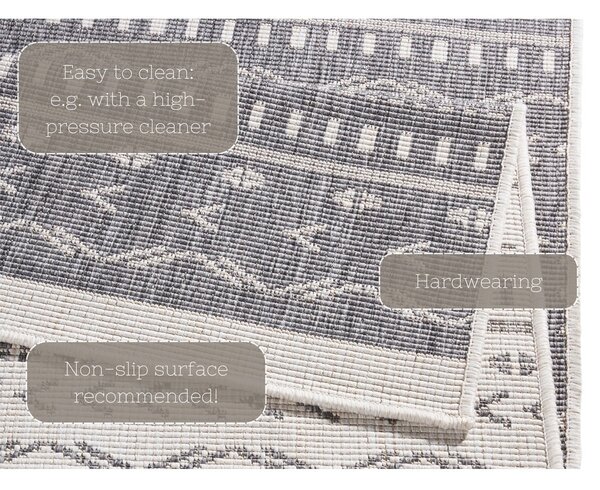 Covor adecvat pentru exterior NORTHRUGS Twin Supreme Mismo, 250 x 80 cm, gri-crem