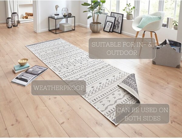 Covor adecvat pentru exterior NORTHRUGS Twin Supreme Mismo, 250 x 80 cm, gri-crem