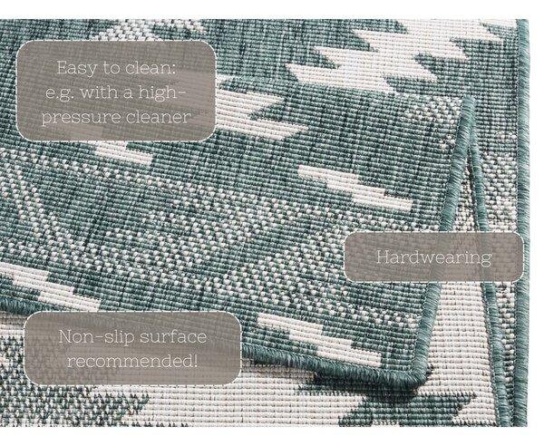 Covor adecvat pentru exterior NORTHRUGS Malibu, 250 x 80 cm, verde-crem