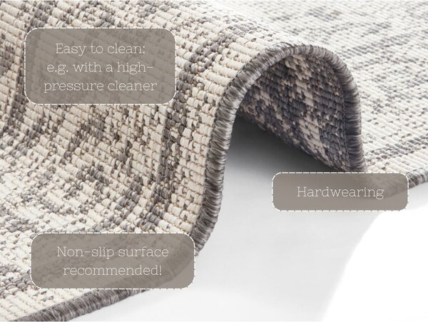 Covor adecvat pentru exterior NORTHRUGS Cebu, 160 x 230 cm, gri-crem