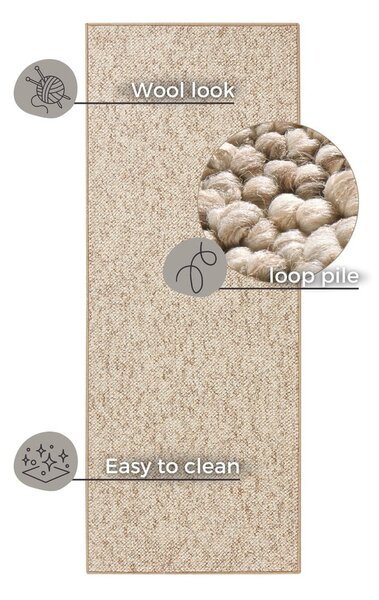 Covor tip traversă maro deschis 80x200 cm Wolly – BT Carpet