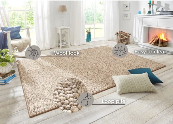 Covor maro deschis 60x90 cm Wolly – BT Carpet
