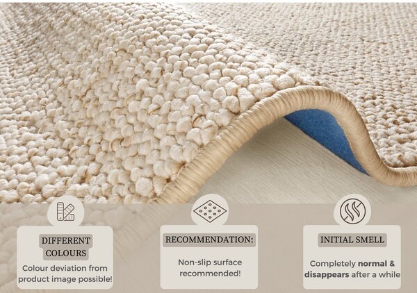Covor crem rotund ø 133 cm Wolly – BT Carpet