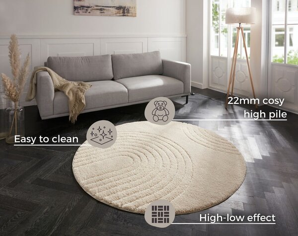 Covor Mint Rugs Norwalk Fergus, ø 160 cm, alb-crem
