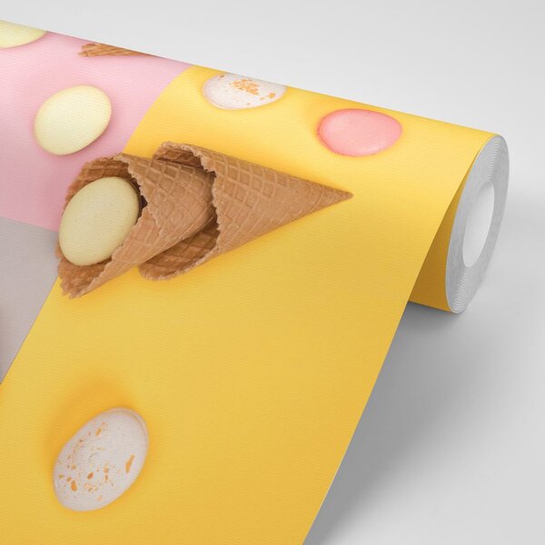 Fototapet macaroons într-un con