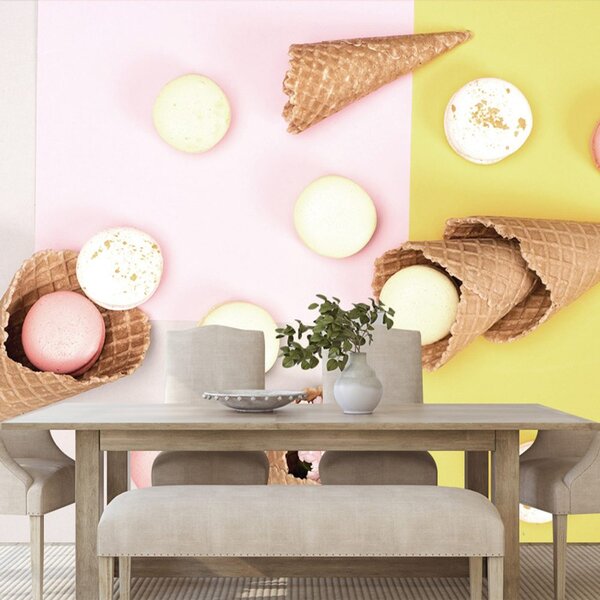 Fototapet macaroons într-un con