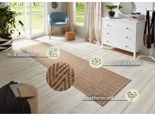 Covor tip traversă pentru interior și exterior maro deschis 80x250 cm Nature – Hanse Home