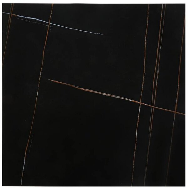 Masuta cafea FELICIA, negru/auriu, ceramica/metal, 80x80x46 cm