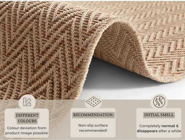Covor tip traversă pentru interior și exterior maro deschis 80x250 cm Nature – Hanse Home