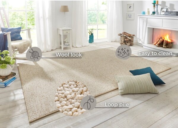 Covor crem 200x300 cm Wolly – BT Carpet