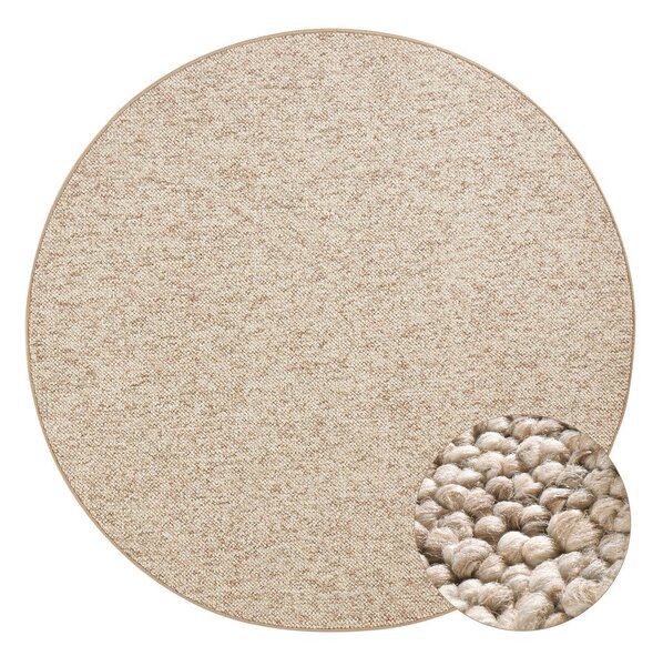 Covor maro deschis rotund ø 200 cm Wolly – BT Carpet