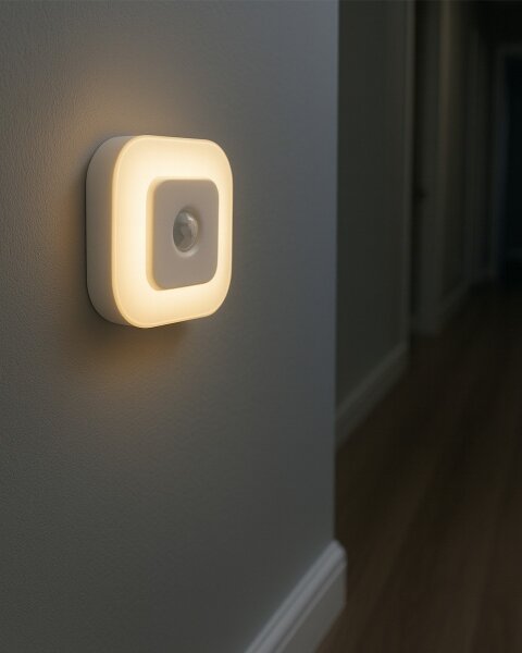 Lampă de veghe LED cu senzor, 0,5W/4,5V, 3xAAA, alb