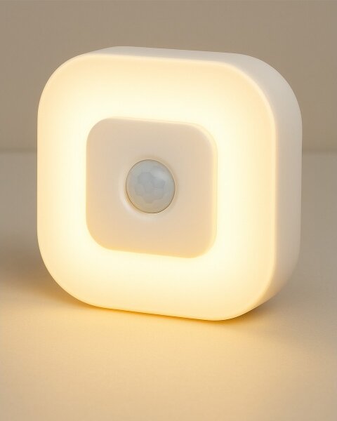 Lampă de veghe LED cu senzor, 0,5W/4,5V, 3xAAA, alb