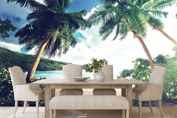 Fototapet apus de soare pe insula Seychelles