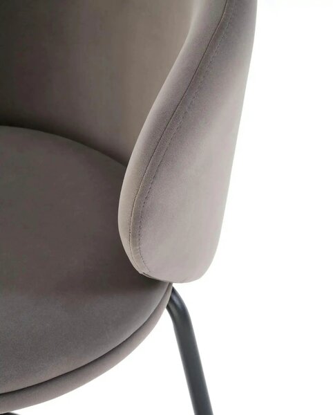 Scaun bar H121, gri - Mavel 14/negru, stofa catifelata/metal, 51x50x92
