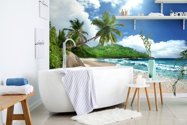 Fototapet plajă frumoasă pe insula Seychelles