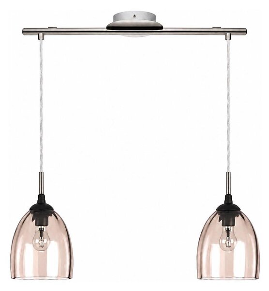BRILAGI-LED lustră pe cablu RETRO GLASS 2xE27/60W/230V crom mat/bej fumuriu
