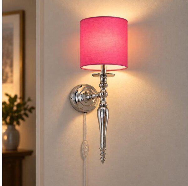 BRILAGI - Lampă de perete NUBILA 1xE27/60W/230V crom lucios/roz