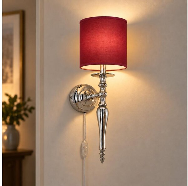 BRILAGI - Lampă de perete NUBILA 1xE27/60W/230V crom lucios/roșu pompeian