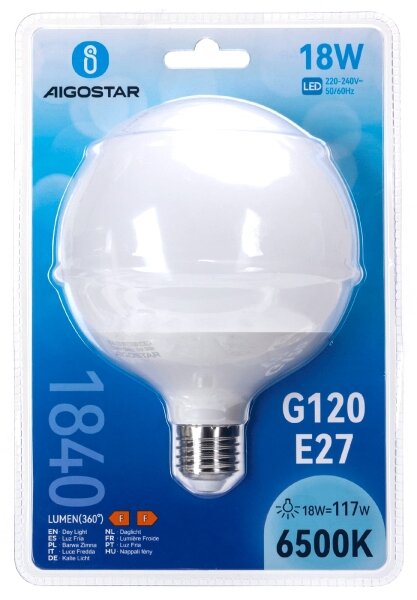 Bec LED G120 E27/18W/230V 6500K - Aigostar