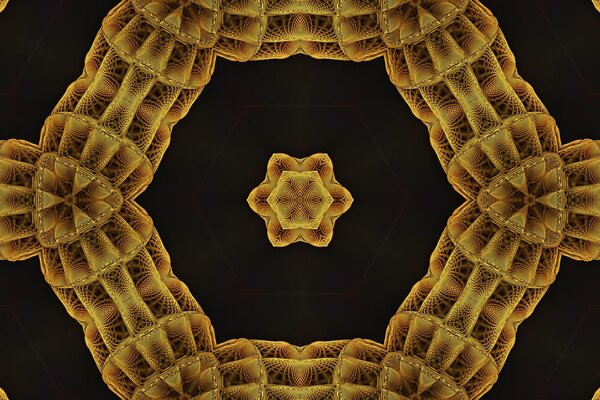 Tapet Mandala interesantă aurie