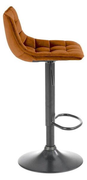 Scaun bar inalt H95, scortisoara - Bluvel 4215/negru, stofa catifelata
