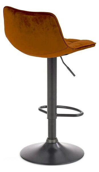 Scaun bar inalt H95, scortisoara - Bluvel 4215/negru, stofa catifelata