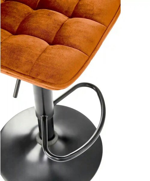 Scaun bar inalt H95, scortisoara - Bluvel 4215/negru, stofa catifelata