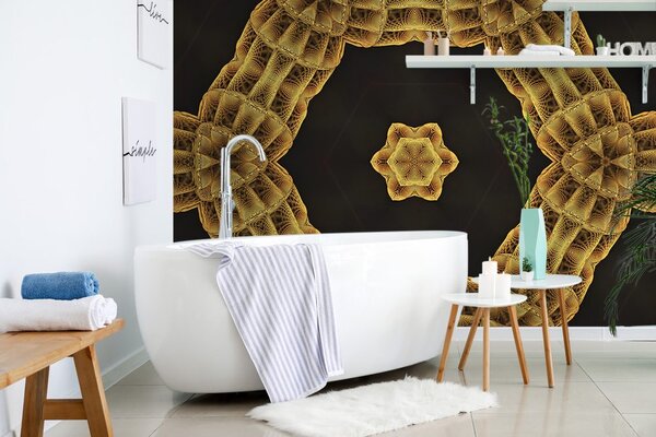 Tapet Mandala interesantă aurie