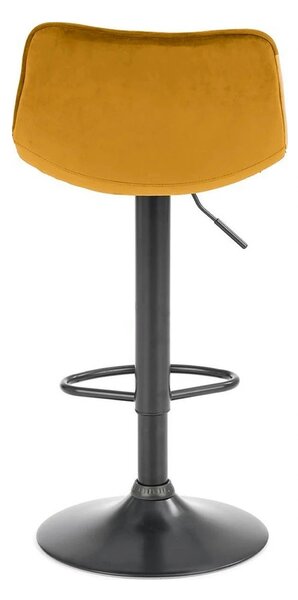 Scaun bar H95, galben mustar - Bluvel 68/negru, stofa catifelata/metal