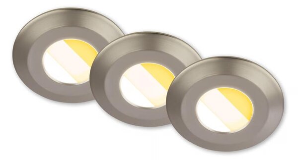 Set 3x plafoniere LED pentru baie Briloner KLIRA 7588032, 4,9 W, 230 V, IP44, crom
