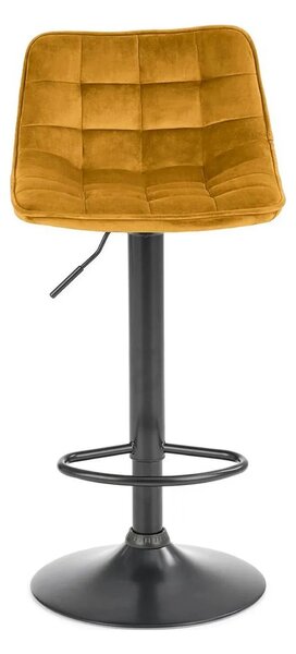 Scaun bar H95, galben mustar - Bluvel 68/negru, stofa catifelata/metal