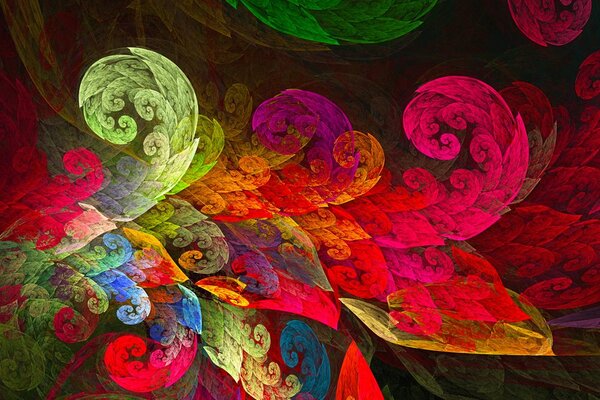 Tapet frunze pastelate abstracte