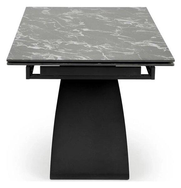 Masa extensibila HILARIO, negru, piatra sinterizata/metal, 180/260x90x