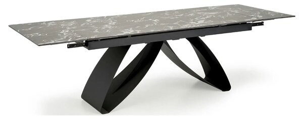 Masa extensibila HILARIO, negru, piatra sinterizata/metal, 180/260x90x
